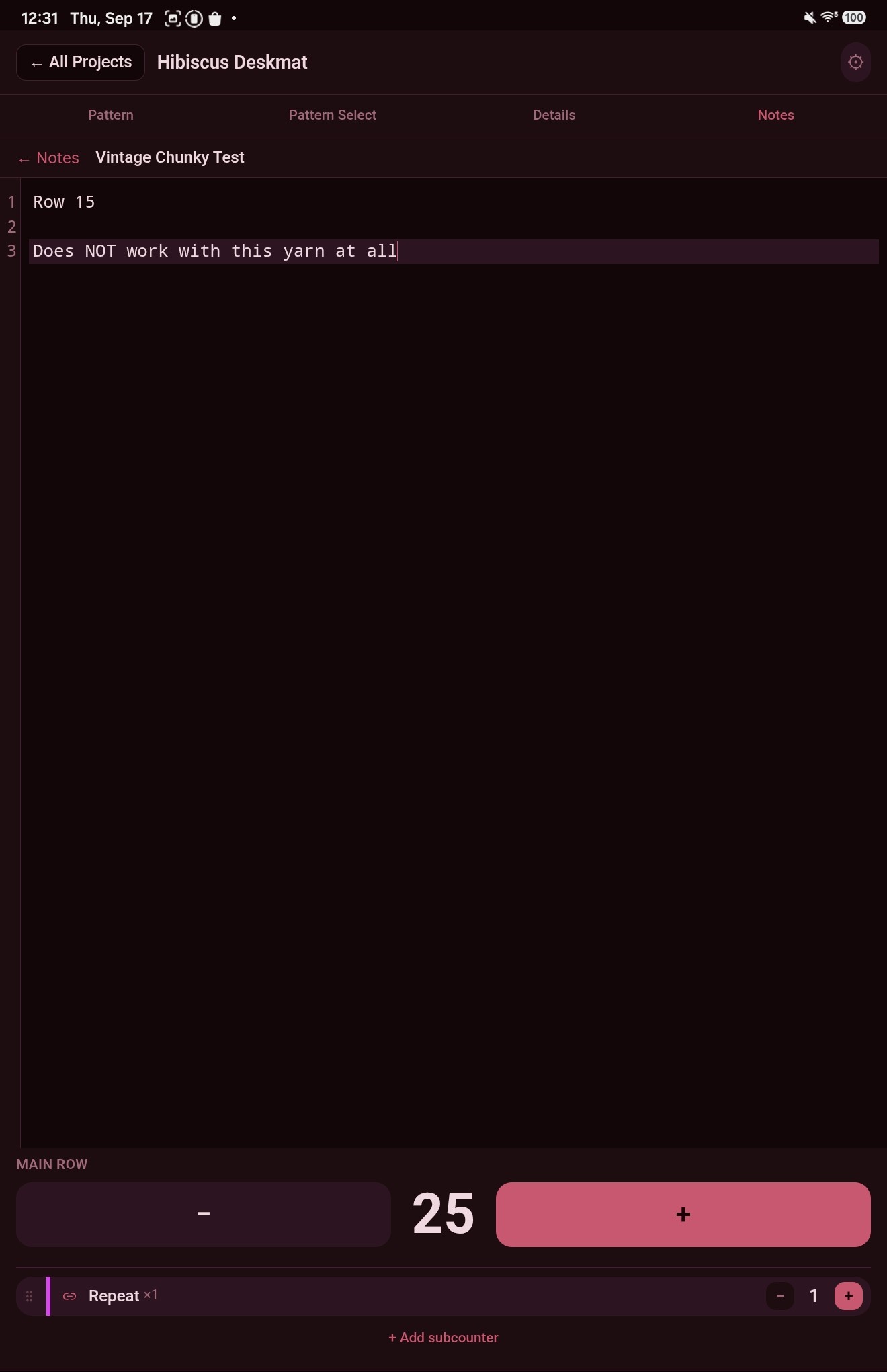 Portrait mode: Notes (Merlot theme)